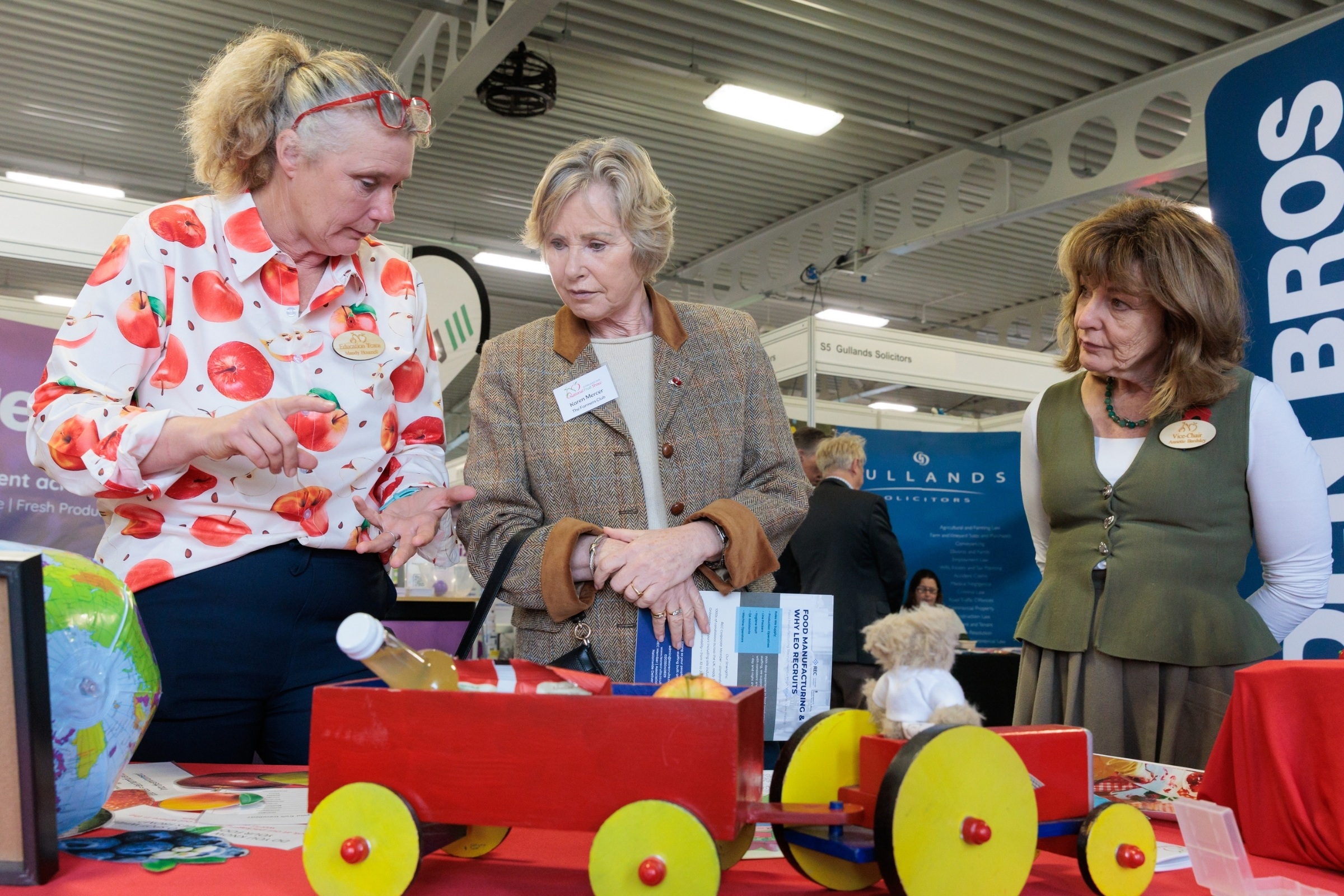 LR Mandy Hounsell, Education Officer National Fruit Show Education Programme, Karen Mercer, The Farmers Club, and Annette Bardsley, Chair of Competitions, National Fruit Show